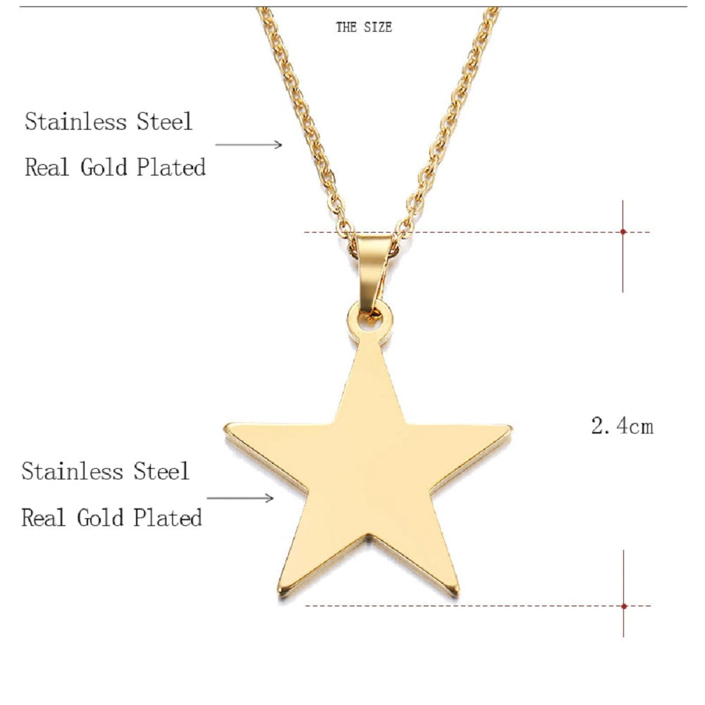 Goldbeschichteter Sternanhänger & Gliederkettenhalskette | Shop Nory