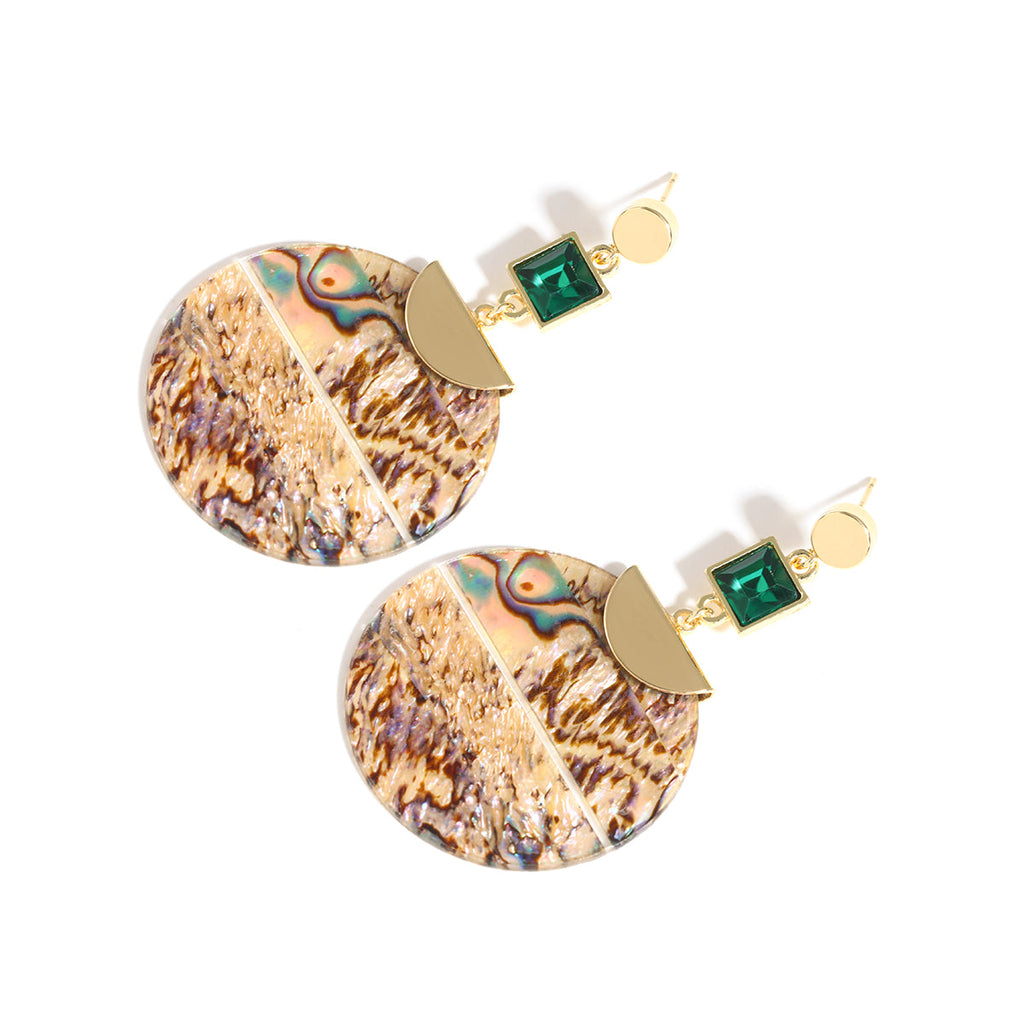 Damen Bold Runde Abalone Muschel Tropfenohrringe | Shop Nory