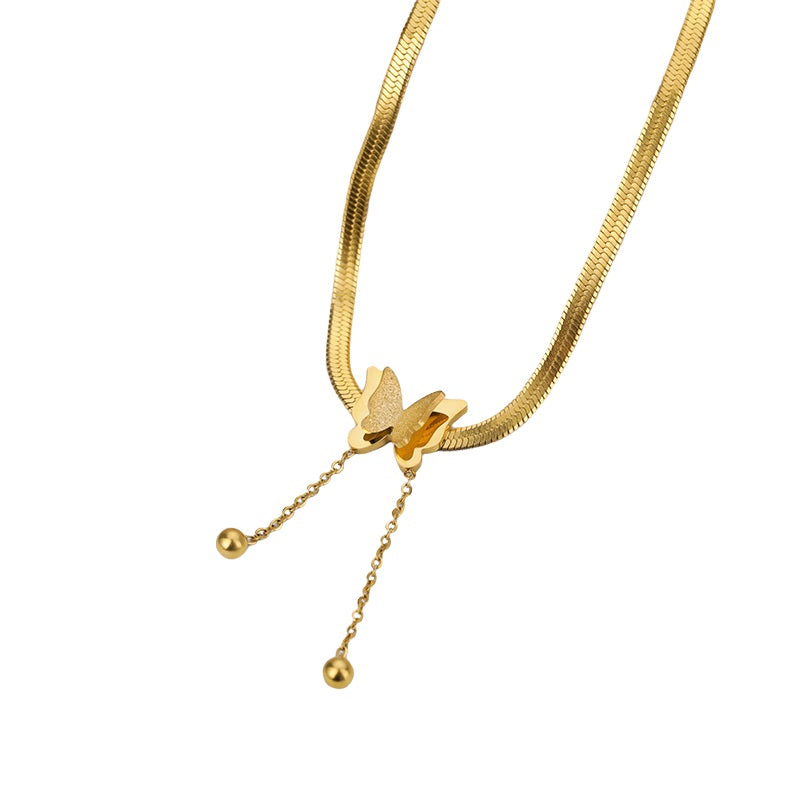 Damen Schmetterling Gold Edelstahl Ketten Snake Chains Choker Halskette | Shop Nory
