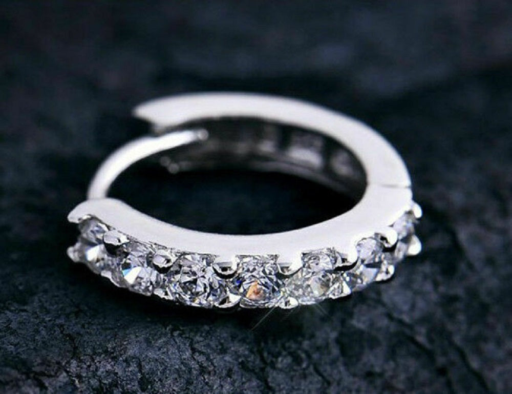 925 Sterlingsilber Kleine Runde Kristallohrringe | Shop Nory