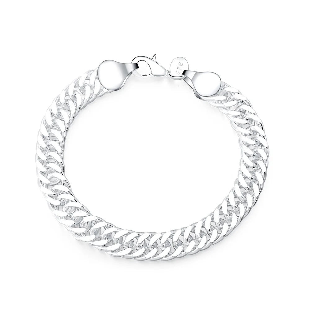 Damen 925 Sterling Silber Solide Geflochtene Kette Dicke Armbänder | Shop Nory