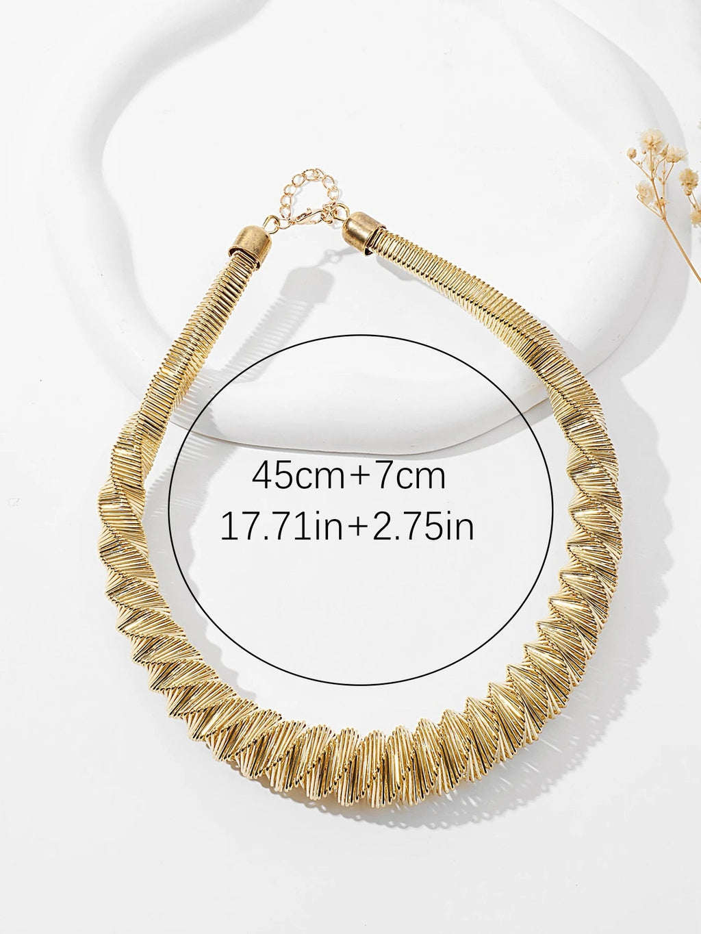 Damen Goldplattierte Breite Dreh Torque Kragen Mesh Kette Choker Halskette | Shop Nory