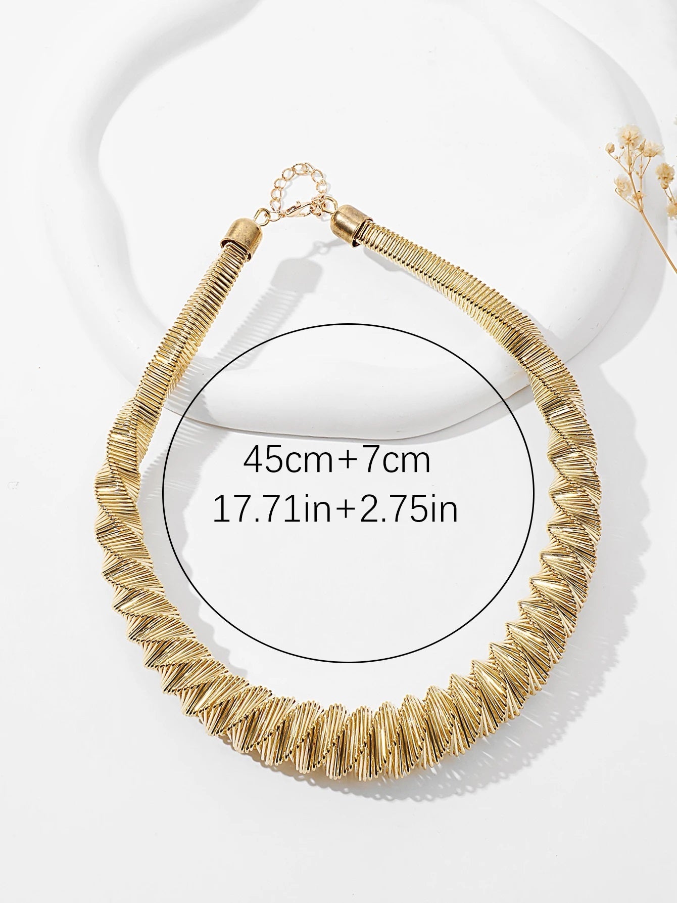Damen Goldplattierte Breite Dreh Torque Kragen Mesh Kette Choker Halskette | Shop Nory