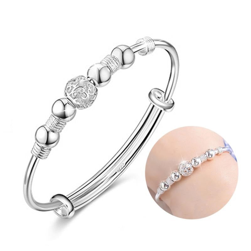 Damen 925 Sterling Silber Glücksperlen Verstellbares Armband | Shop Nory