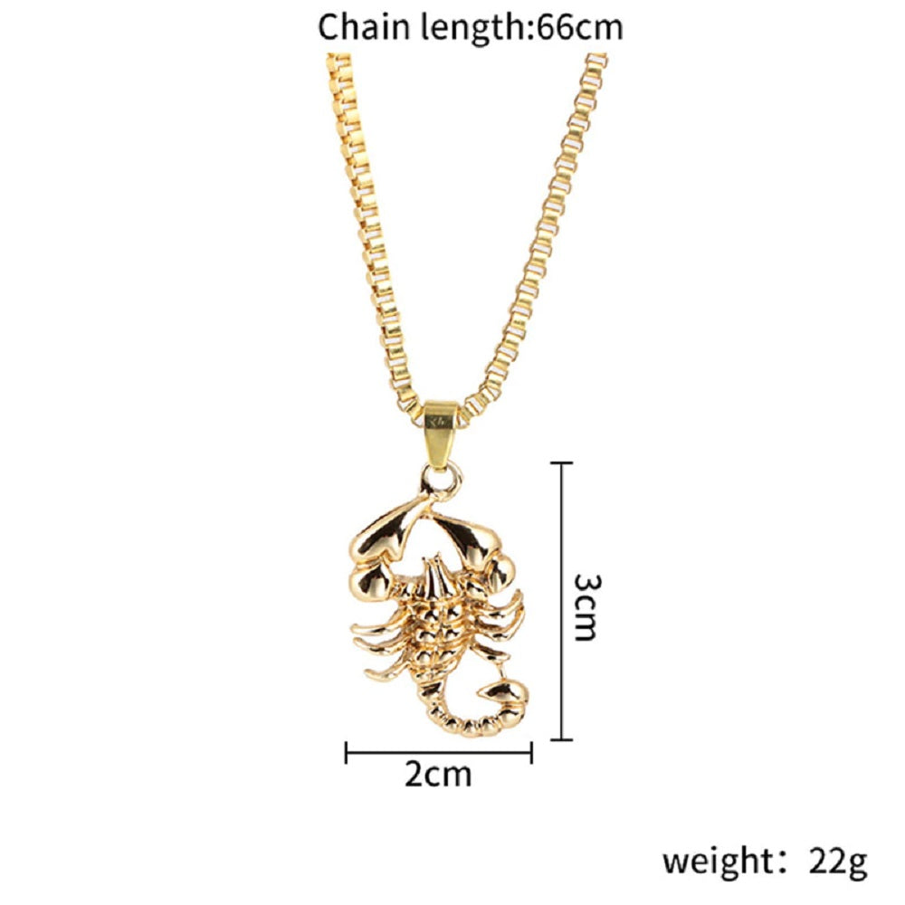 Unisex Gold Krabbel Skorpion Anhänger Dicke Gliederkette Halskette | Shop Nory