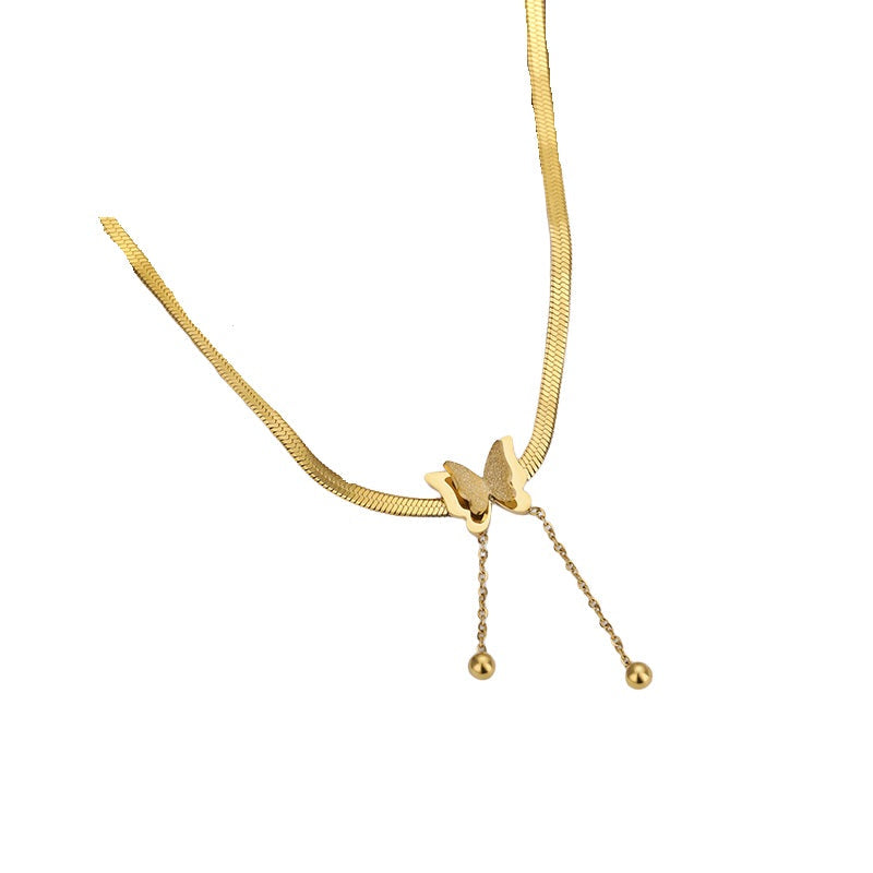 Damen Schmetterling Gold Edelstahl Ketten Snake Chains Choker Halskette | Shop Nory