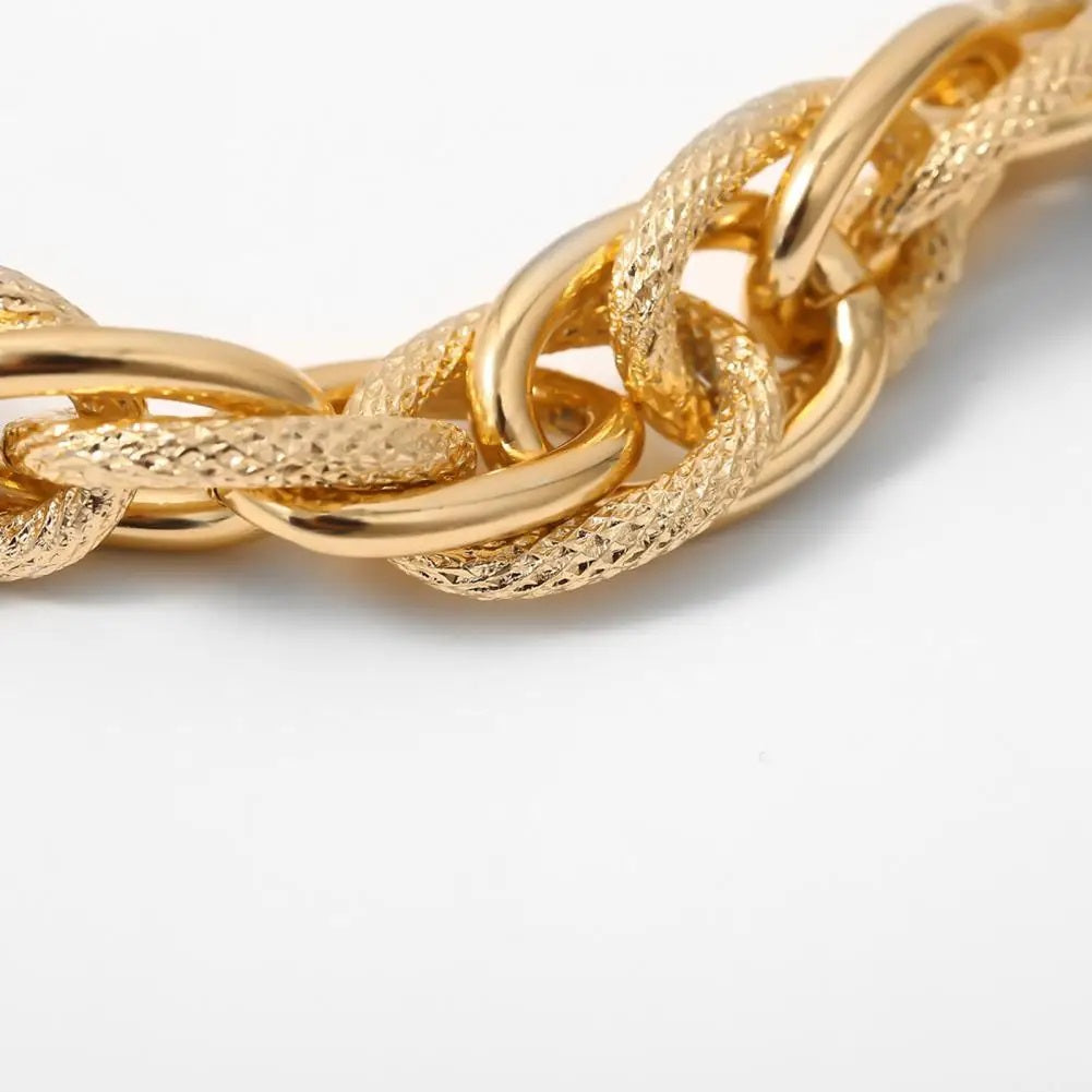 Damen Gold Chunky Dicke Runde InterLink Ketten Armbänder | Shop Nory
