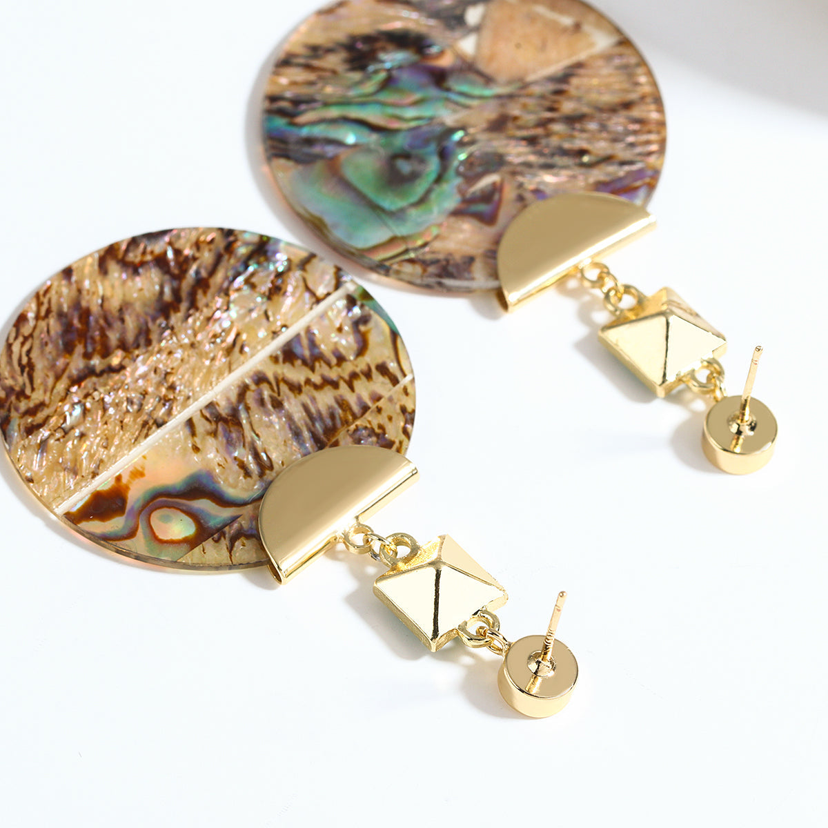 Damen Bold Runde Abalone Muschel Tropfenohrringe | Shop Nory