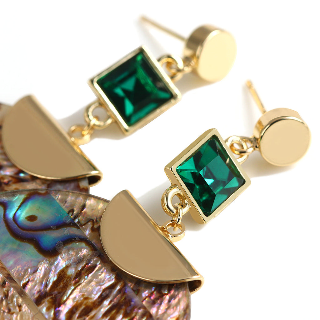 Damen Bold Runde Abalone Muschel Tropfenohrringe | Shop Nory