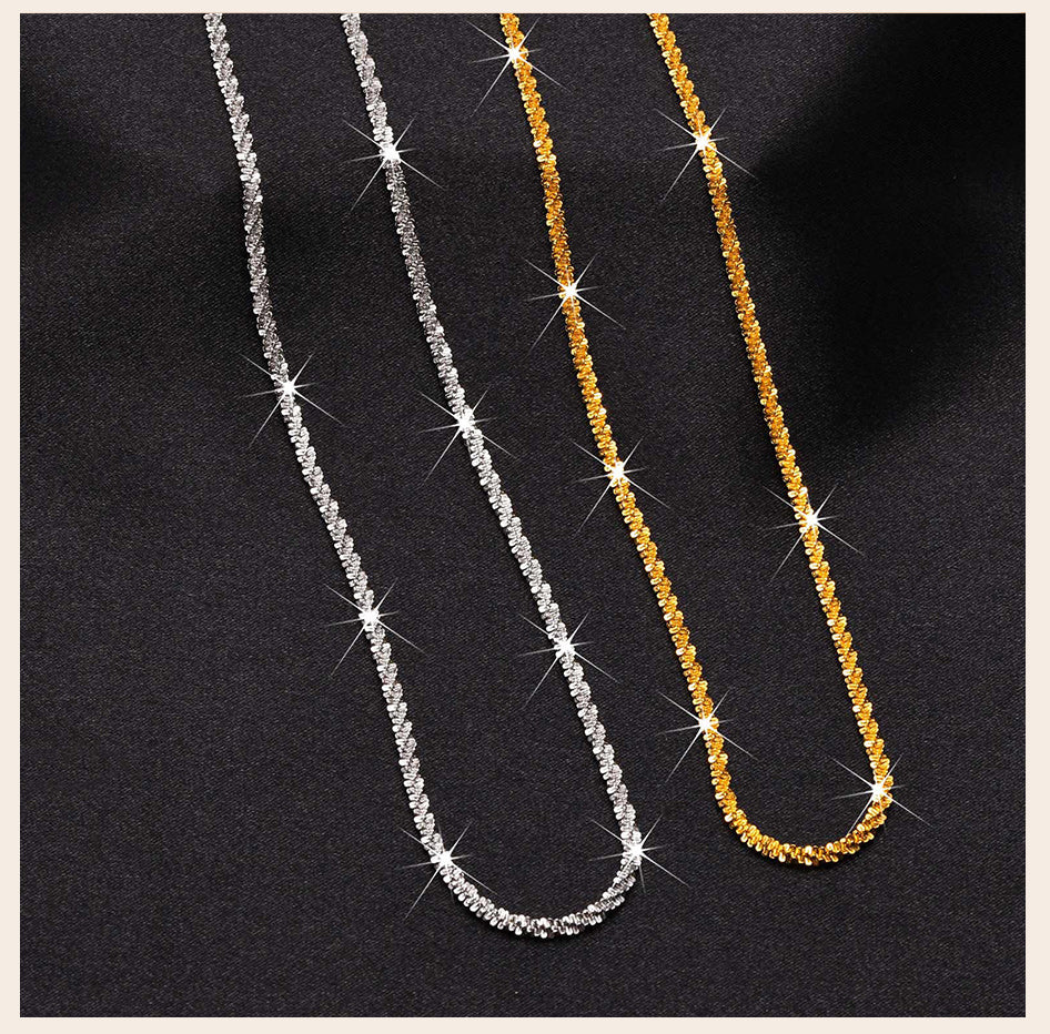 Luxus Twist Gold Silber Farbe Glänzend Glänzende Kette Choker Halskette | Shop Nory