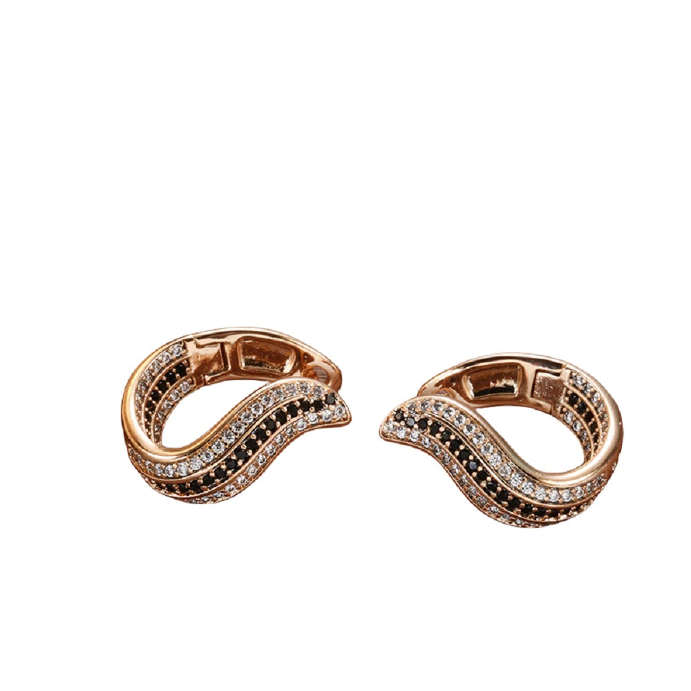 Damen Rose Gold Lockige U-Form Natürliche Kristallohrringe | Shop Nory