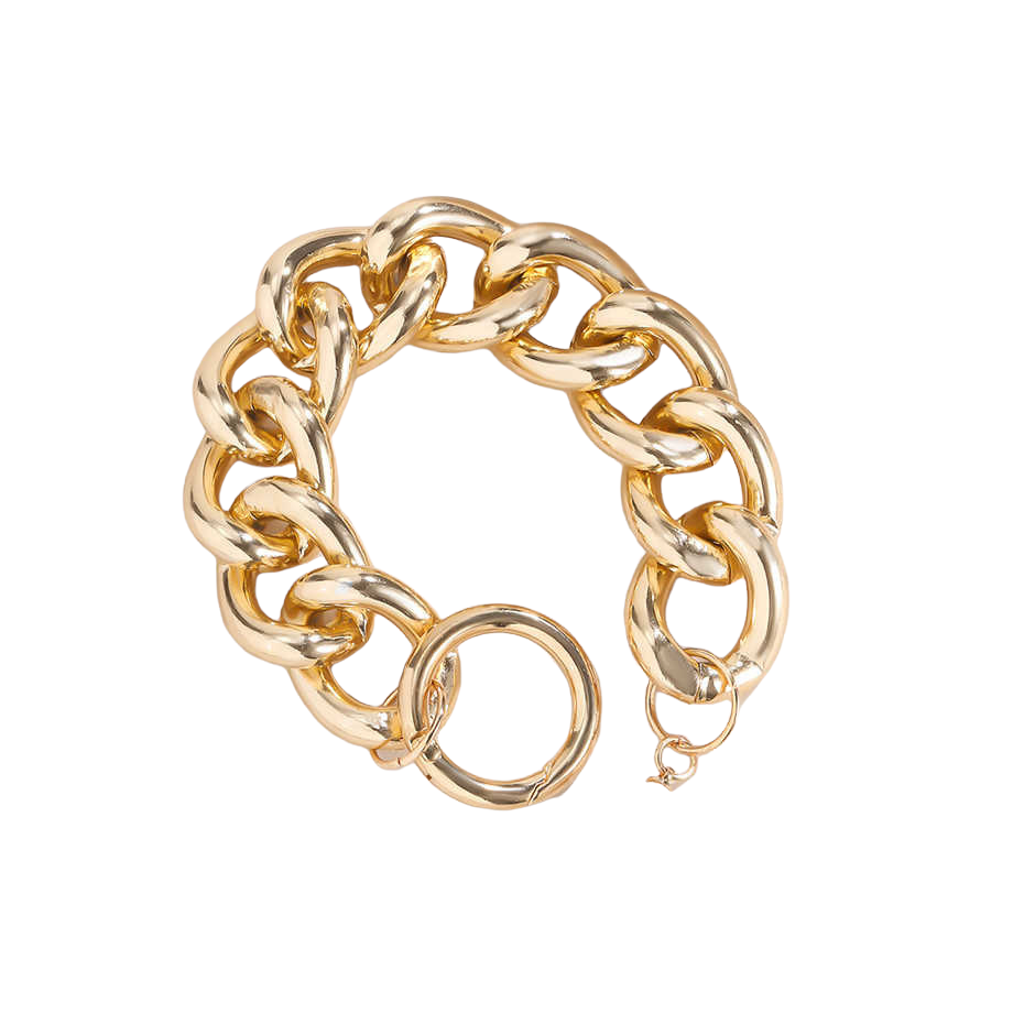 Damen Gold Chunky Runde Glieder Perlen Münze Charms Toggleverschluss Handkette Armbänder | Shop Nory