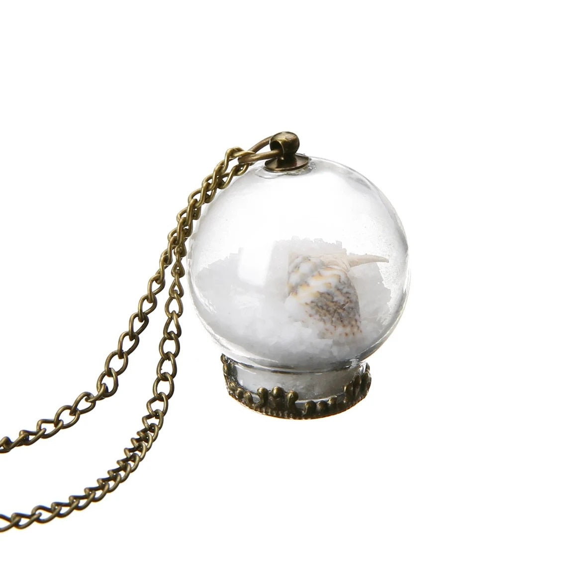 Star Shell GoodLuck Wunsch Mini Orb Flasche Anhänger & Bronze Kette Halskette | Shop Nory