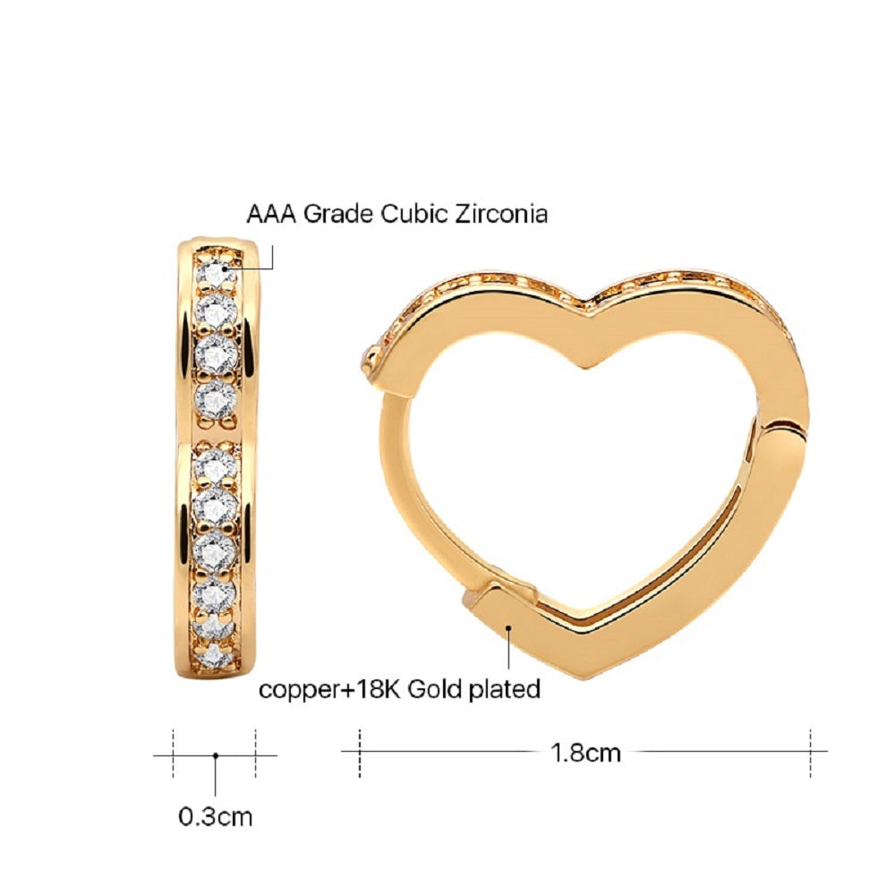 Damen Herzform Zirkonia Creolen | Shop Nory