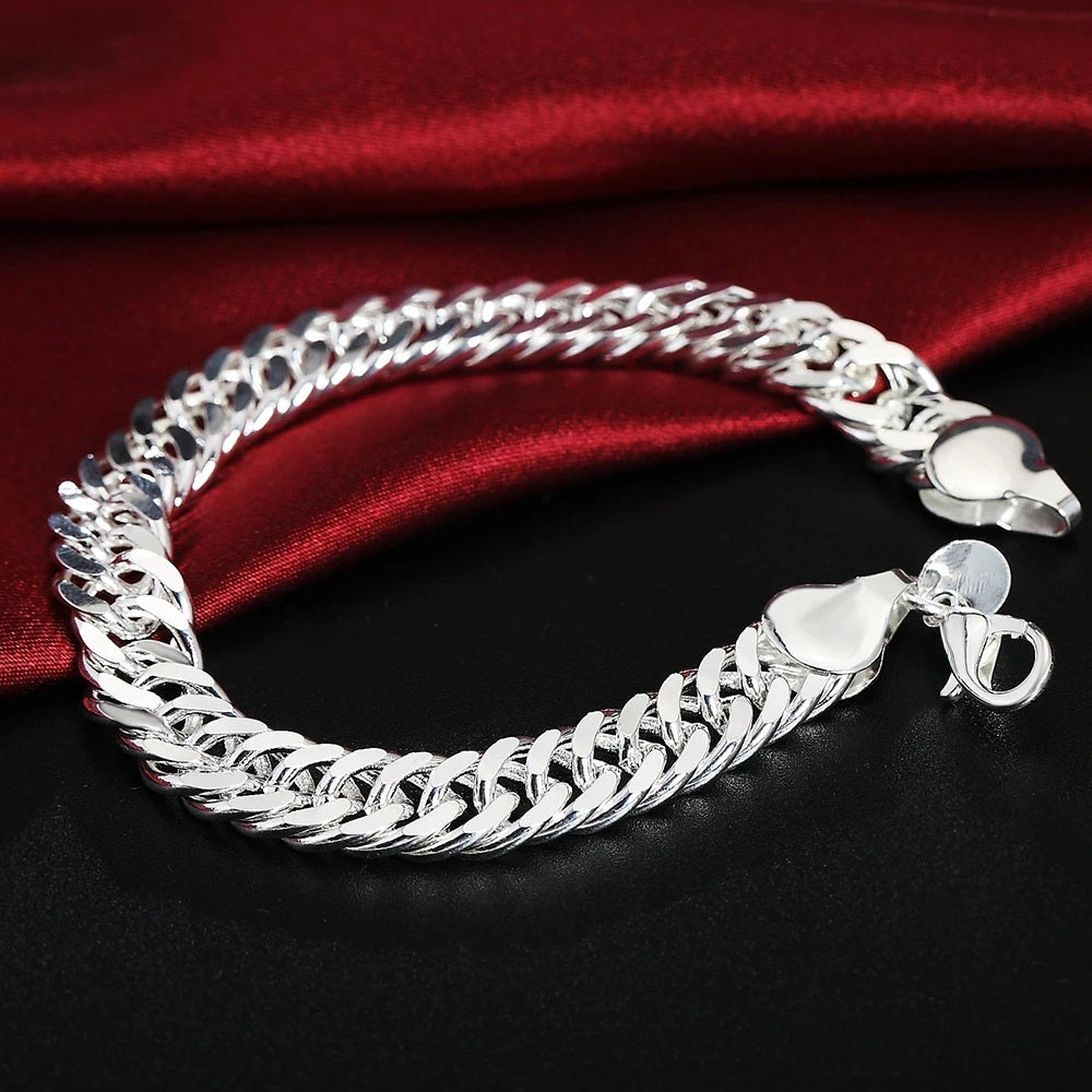 Damen 925 Sterling Silber Solide Geflochtene Kette Dicke Armbänder | Shop Nory