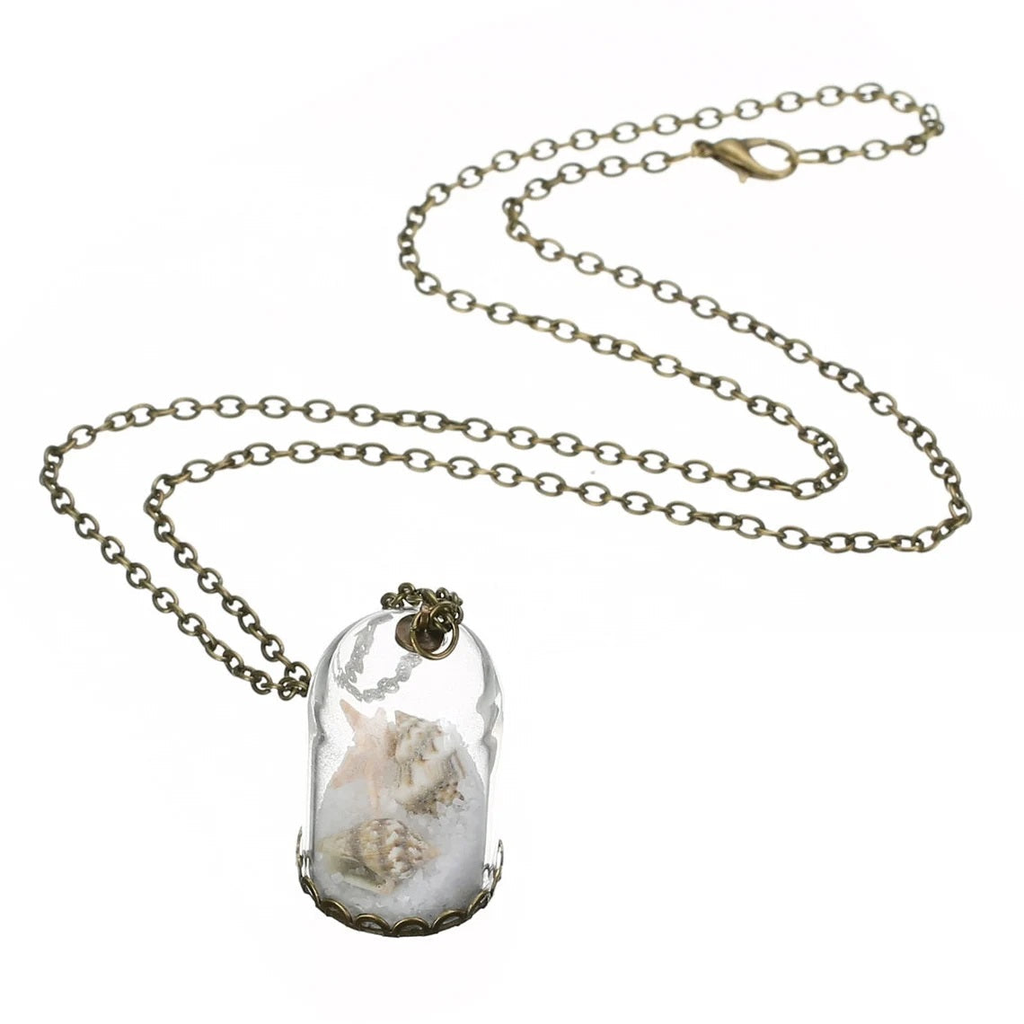 Sternenschalen & Salz Wunsch Miniatur Tube Flasche Anhänger Bronze Kette Halskette | Shop Nory