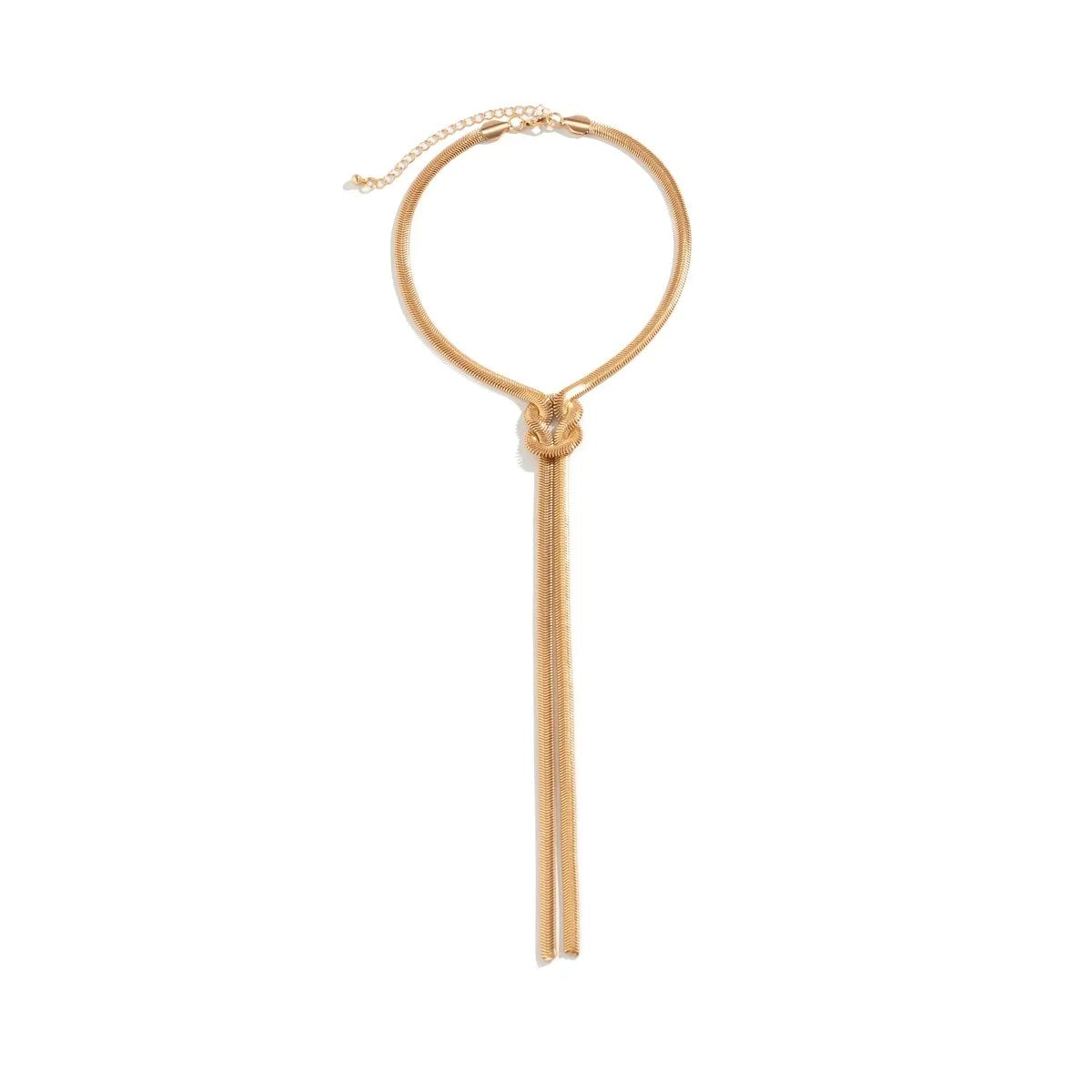 Damen Goldplattierte Knoten-Link Verstellbare Verdrehte Chunky Schlange Kette Halskette | Shop Nory
