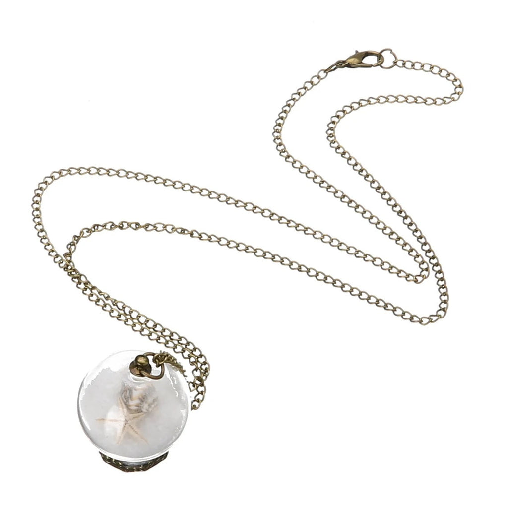 Star Shell GoodLuck Wunsch Mini Orb Flasche Anhänger & Bronze Kette Halskette | Shop Nory