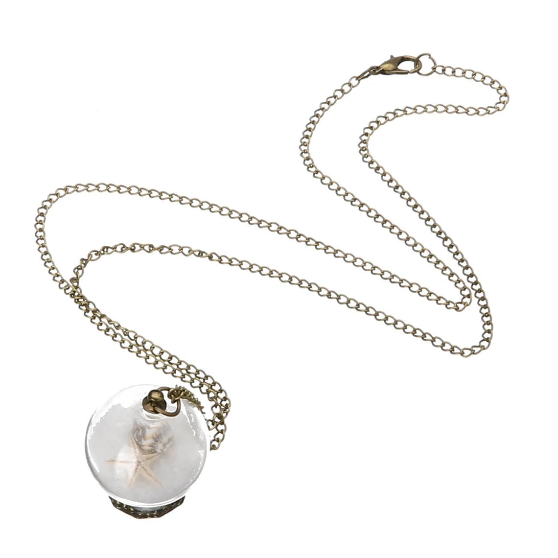 Star Shell GoodLuck Wunsch Mini Orb Flasche Anhänger & Bronze Kette Halskette | Shop Nory