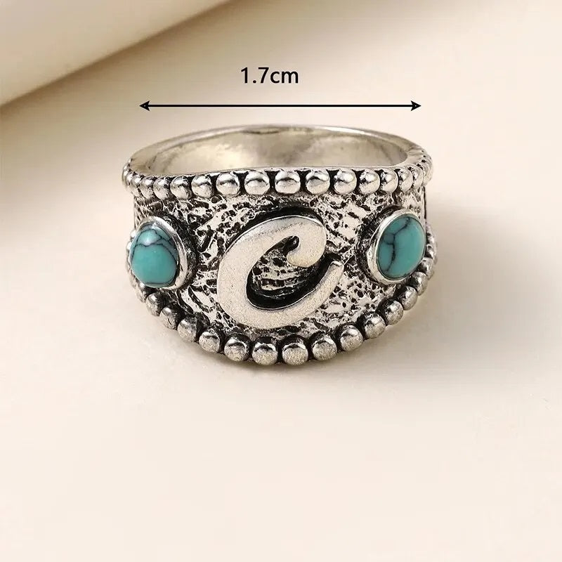 Damen Silber Türkis Perlen Herz Anhänger & Ring Set | Shop Nory