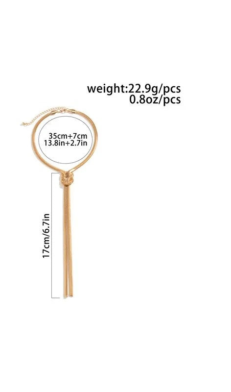 Damen Goldplattierte Knoten-Link Verstellbare Verdrehte Chunky Schlange Kette Halskette | Shop Nory