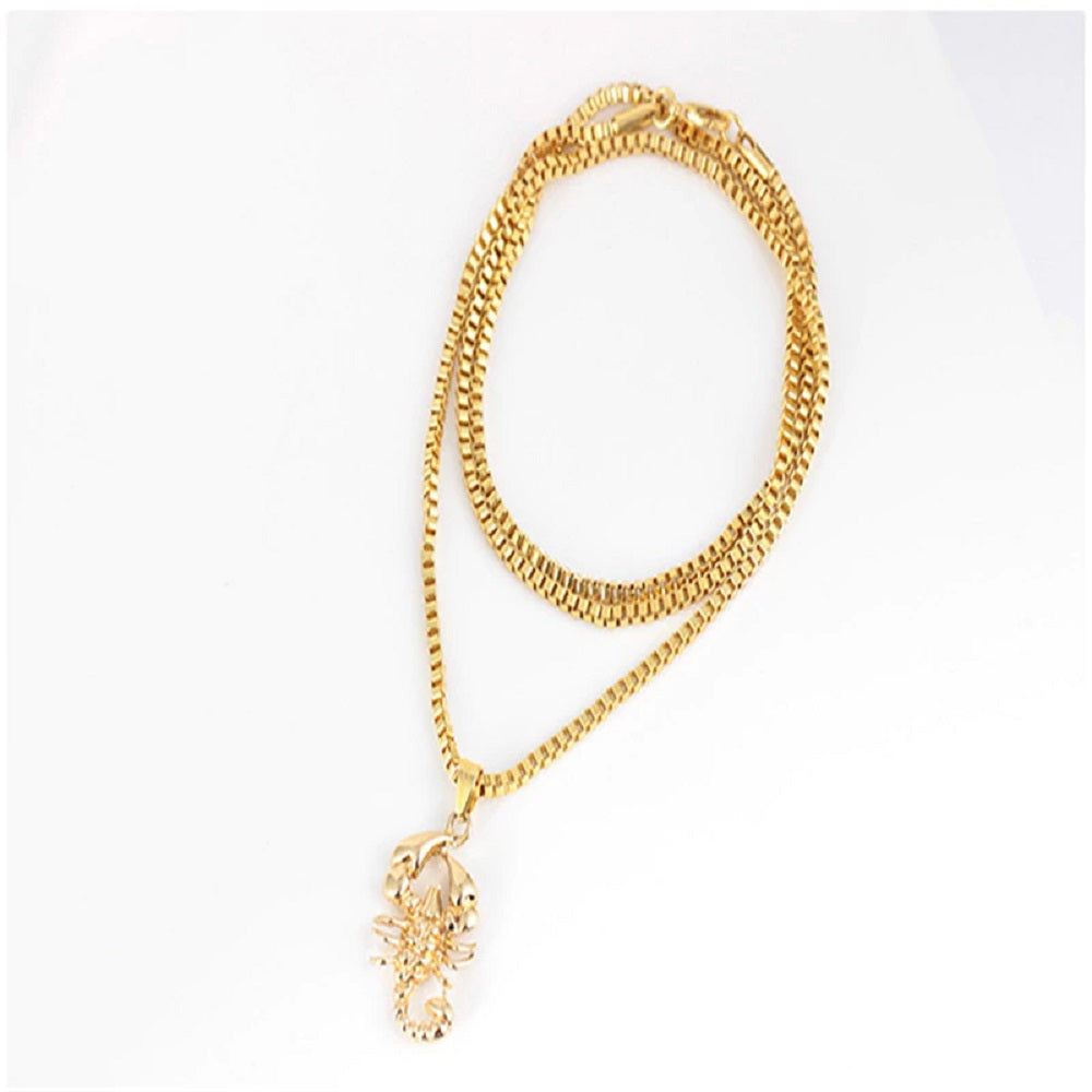 Unisex Gold Krabbel Skorpion Anhänger Dicke Gliederkette Halskette | Shop Nory