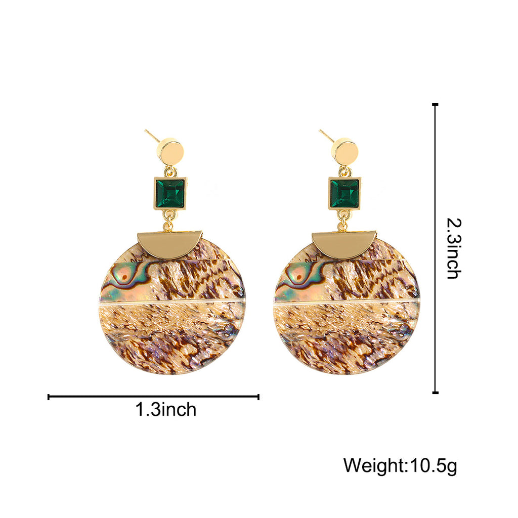 Damen Bold Runde Abalone Muschel Tropfenohrringe | Shop Nory