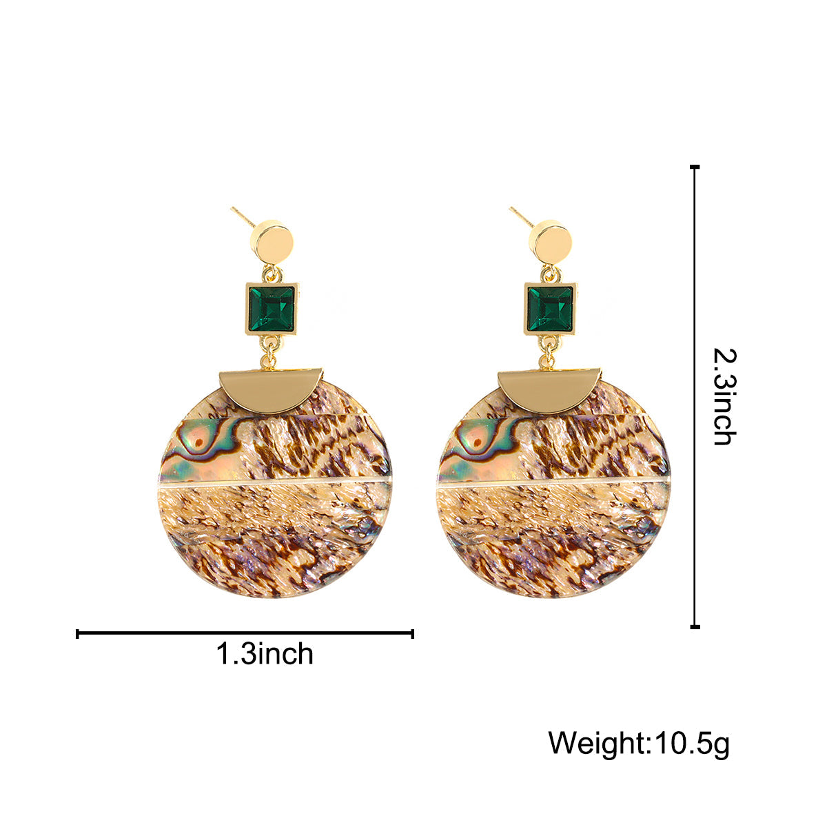 Damen Bold Runde Abalone Muschel Tropfenohrringe | Shop Nory