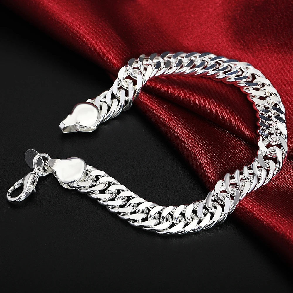 Damen 925 Sterling Silber Solide Geflochtene Kette Dicke Armbänder | Shop Nory