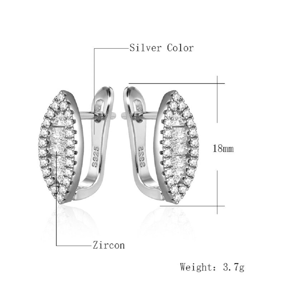 Damen S925 Gold Silber Augenform Kristall Ohrringe | Shop Nory
