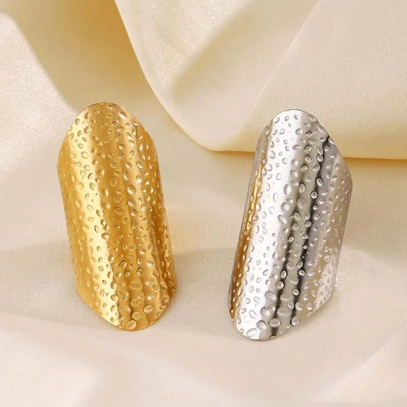 Damen Gold Silber Glatte Blasen Design Edelstahl Verstellbarer Ring | Shop Nory