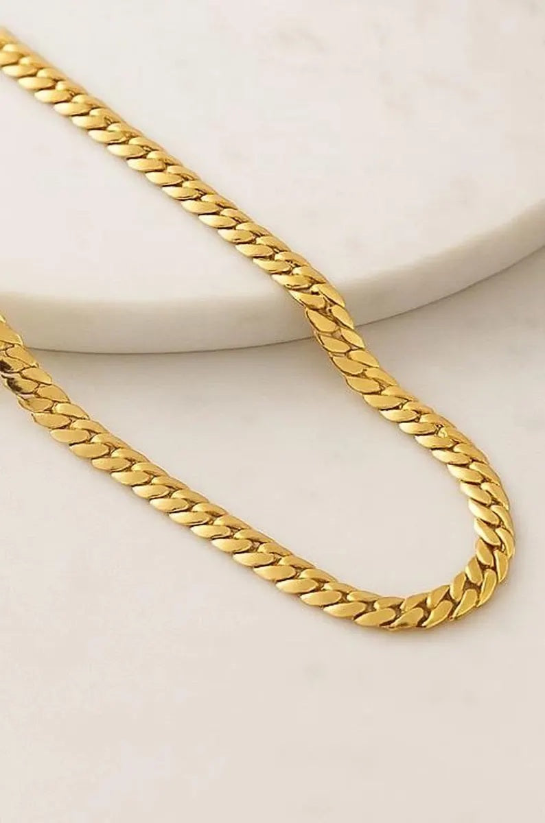 Damen Herren Unisex Gold Hochwertige Glatte Chunky Dicke Gliederkette Halskette | Shop Nory