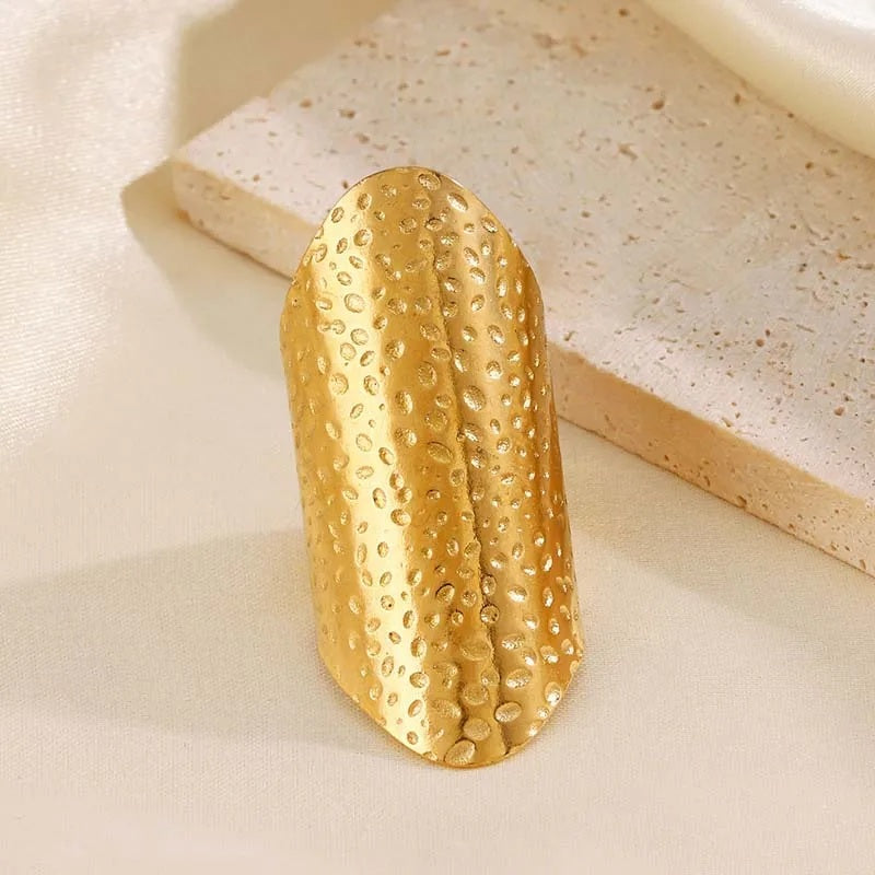 Damen Gold Silber Glatte Blasen Design Edelstahl Verstellbarer Ring | Shop Nory