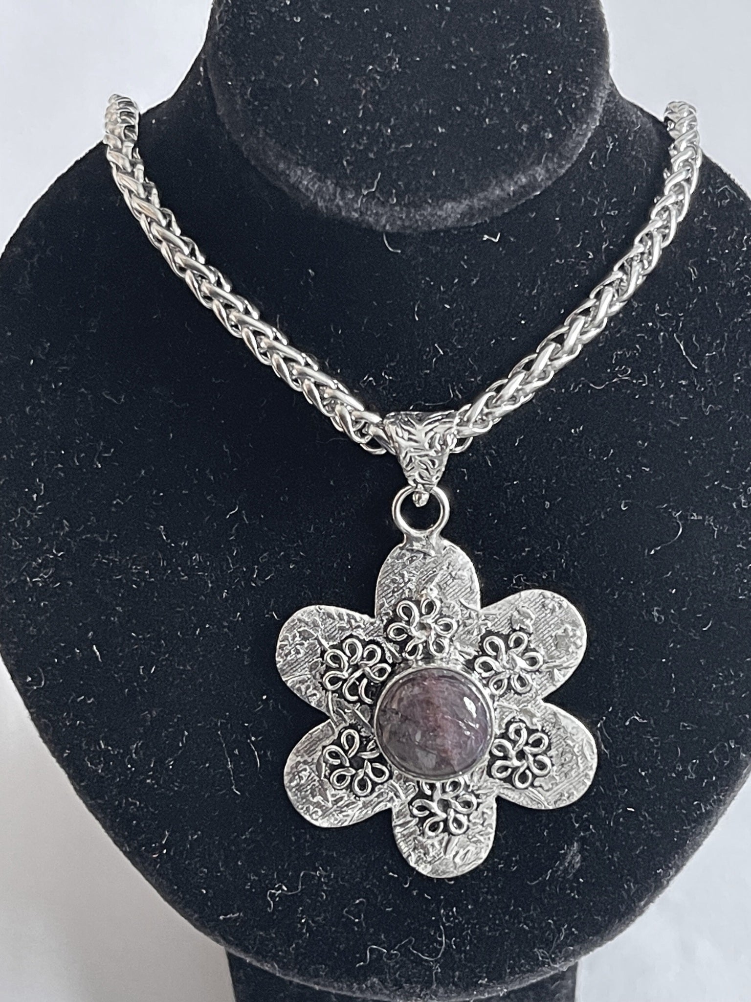 Damen Sterling Silber Farbe Labradorit 925 Silber Anhänger Gliederkette Halskette | Shop Nory