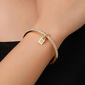 Damen Luxus Kristall Schloss Anhänger Titanstahl Armband Armreifen | Shop Nory