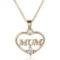 Damen Gold Silber Beschichtete Mum Ausgeschnitten Kristall Herz Anhänger Kette Damen Halskette | Shop Nory