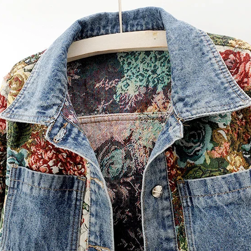 Floral Jeansjacke für Damen Juli
