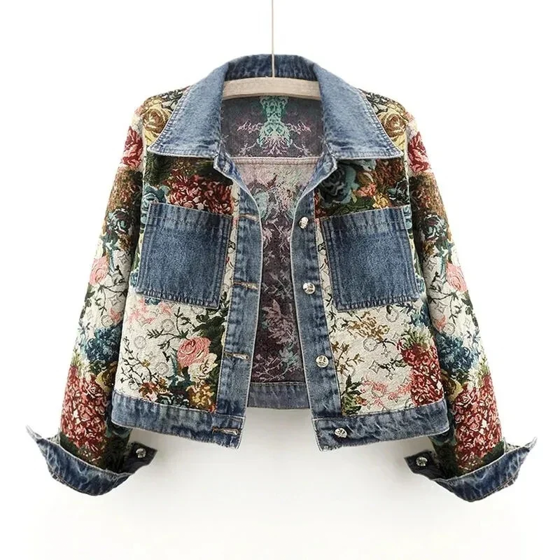 Floral Jeansjacke für Damen Juli