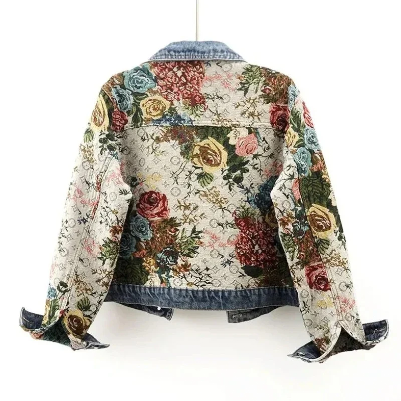 Floral Jeansjacke für Damen Juli