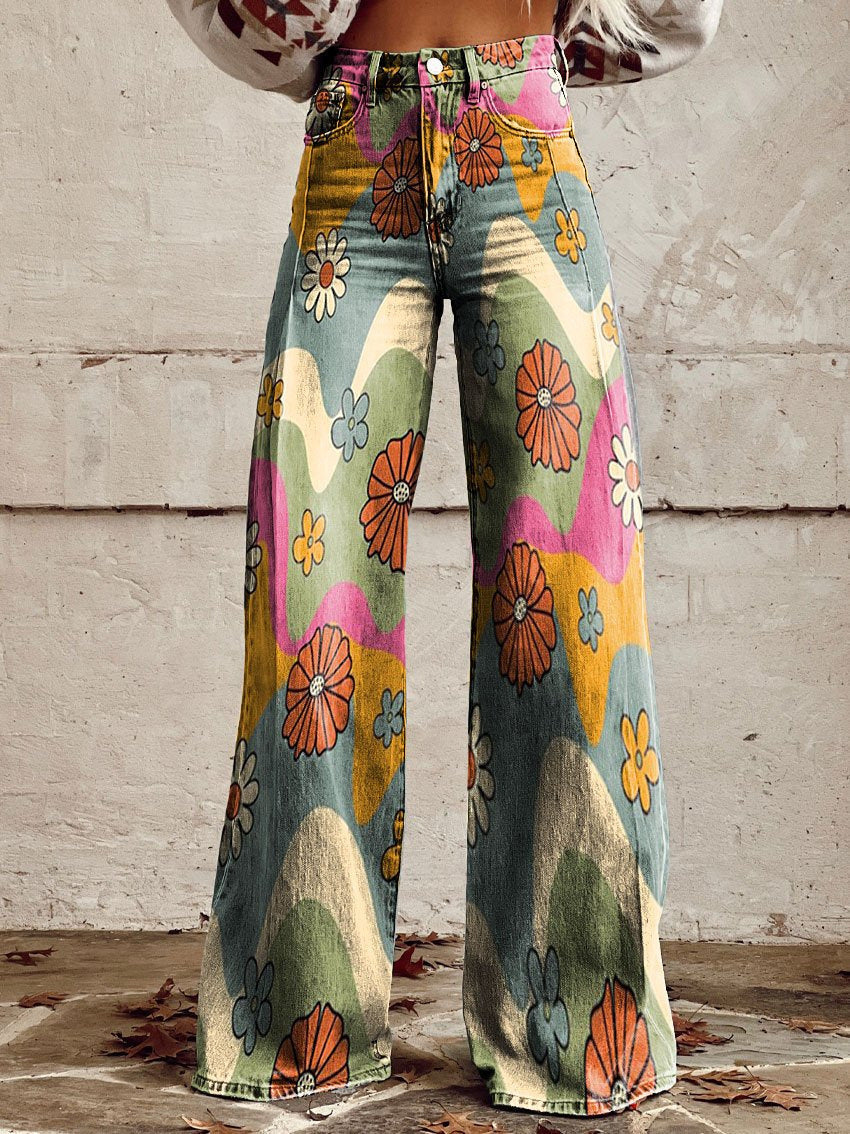 ShopNory | Stylische Jeans mit Blumenmuster