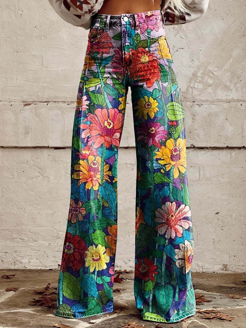 ShopNory | Stylische Jeans mit Blumenmuster