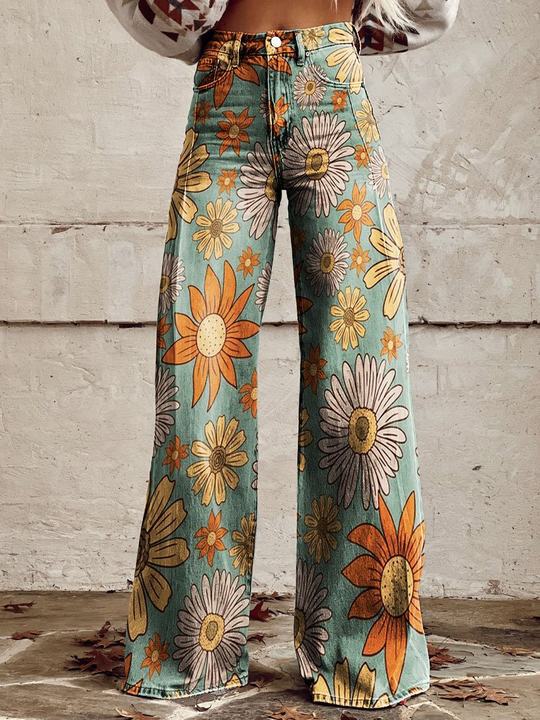 ShopNory | Stylische Jeans mit Blumenmuster
