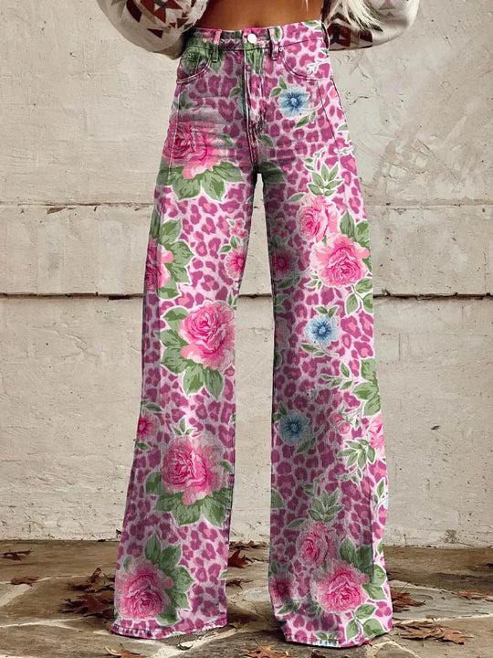 Shopnory | Floral Wide-Leg Jeans
