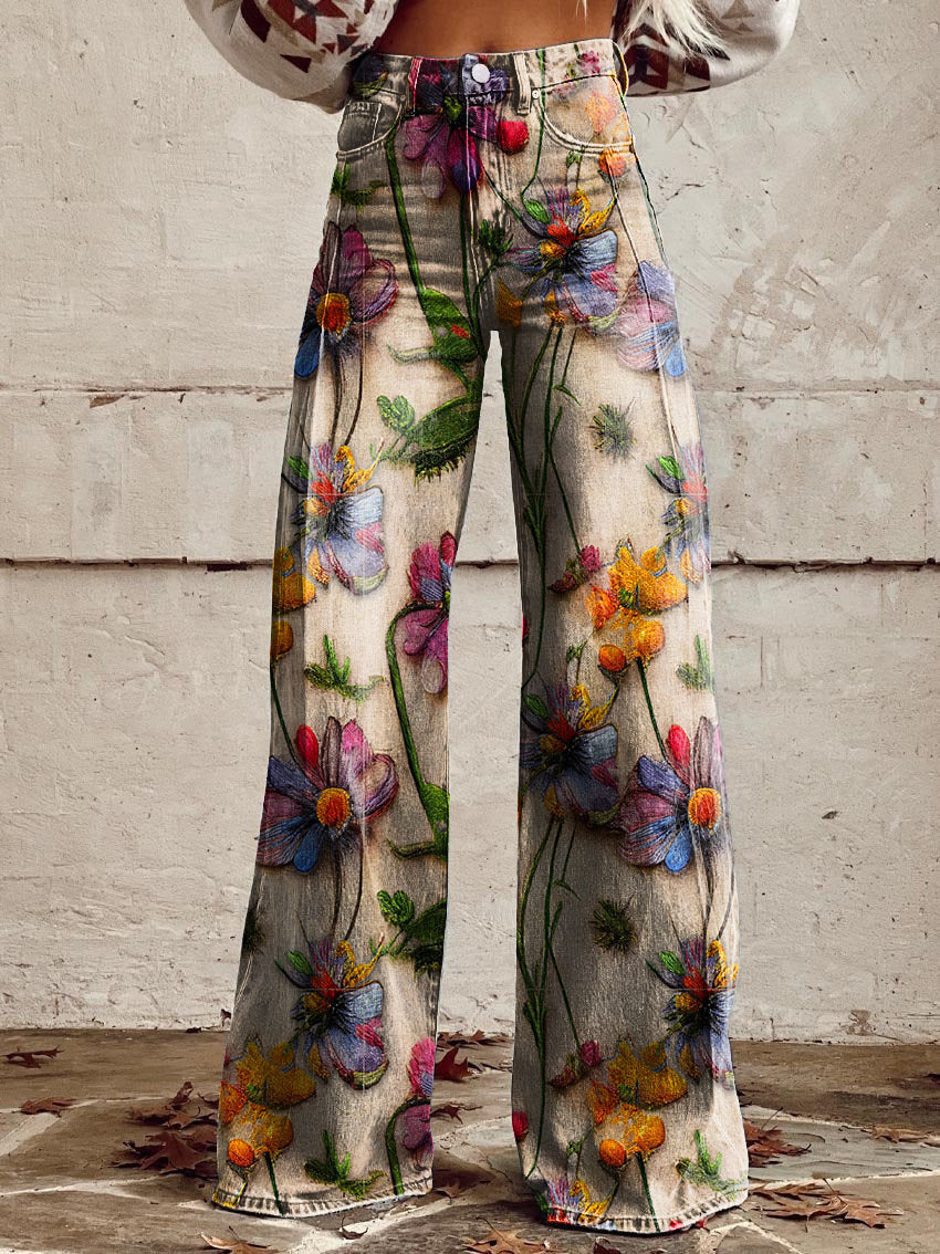 ShopNory | Stylische Jeans mit Blumenmuster