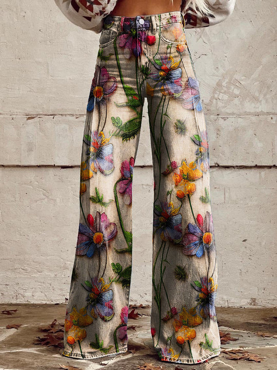 ShopNory | Stylische Jeans mit Blumenmuster
