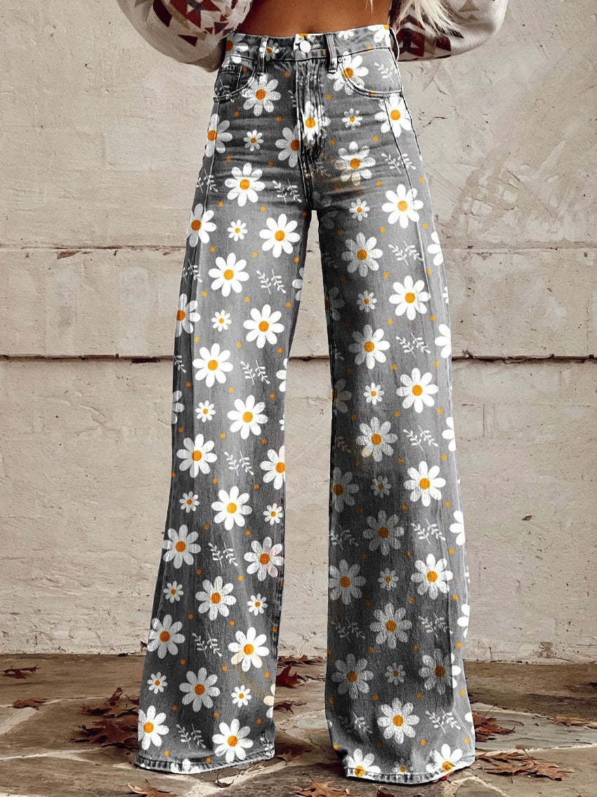 ShopNory | Stylische Jeans mit Blumenmuster