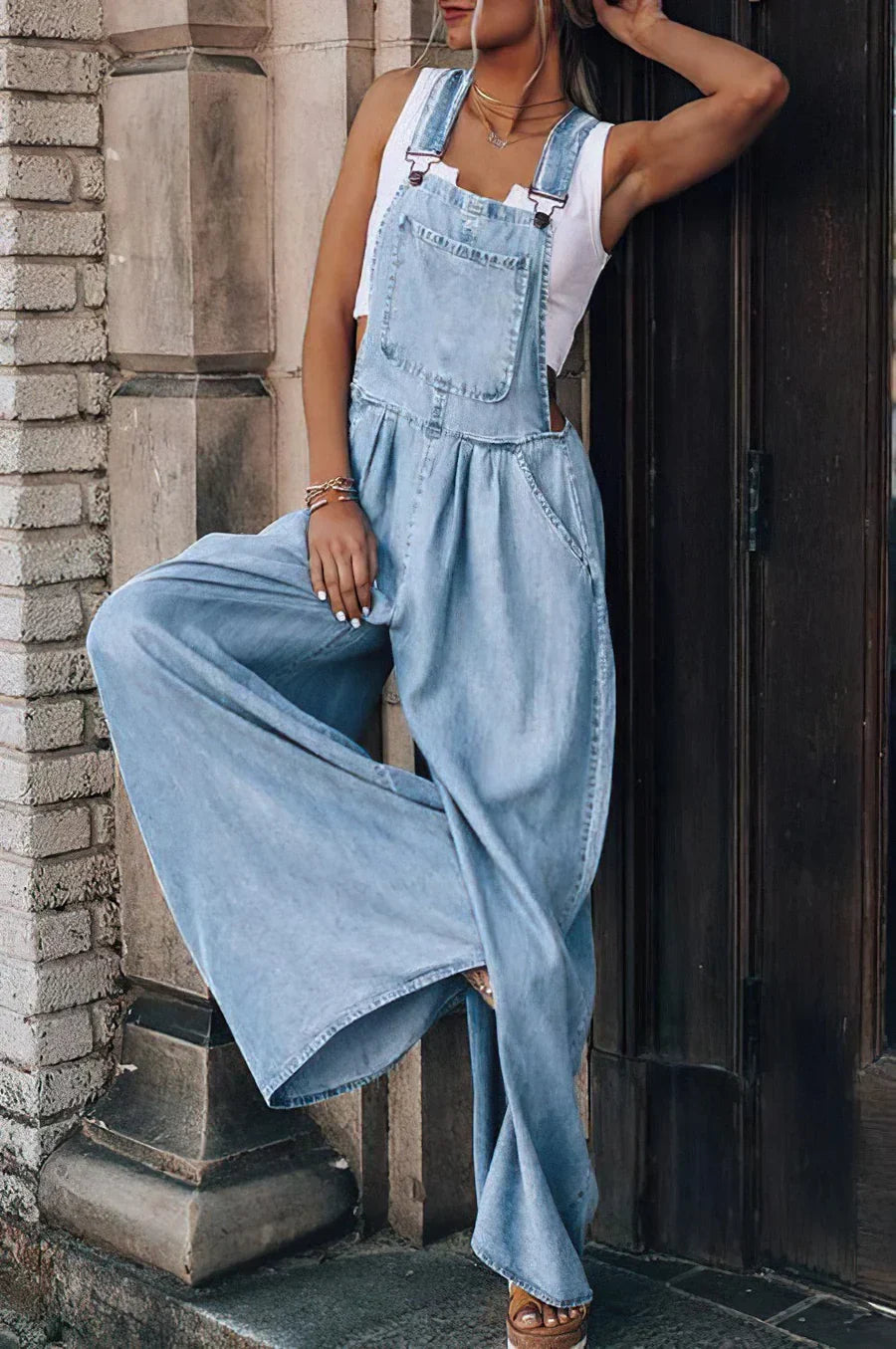 Armelloser Trendiger Denim-Overall für Damen