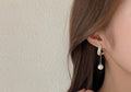 Damen Goldbeschichtete Simulierte Perlen Kristall Lange Quaste Abwärts Hängende Stud Ohrringe | Shop Nory