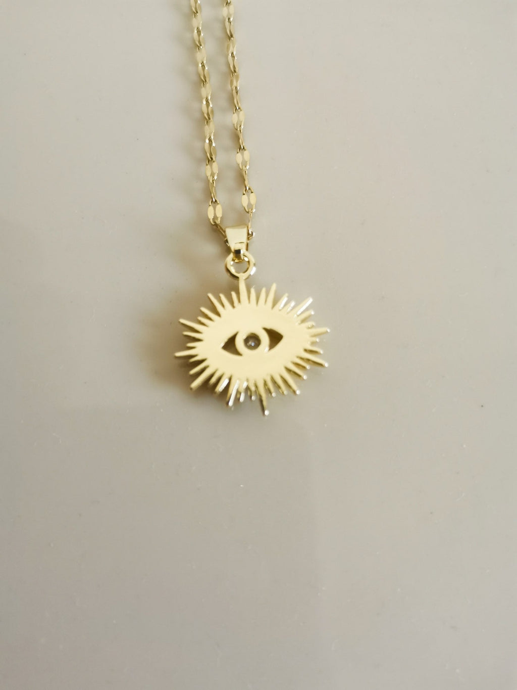 Unisex Gold Plated Sun Splash Crystal Eye Anhänger Kette Halskette | Shop Nory