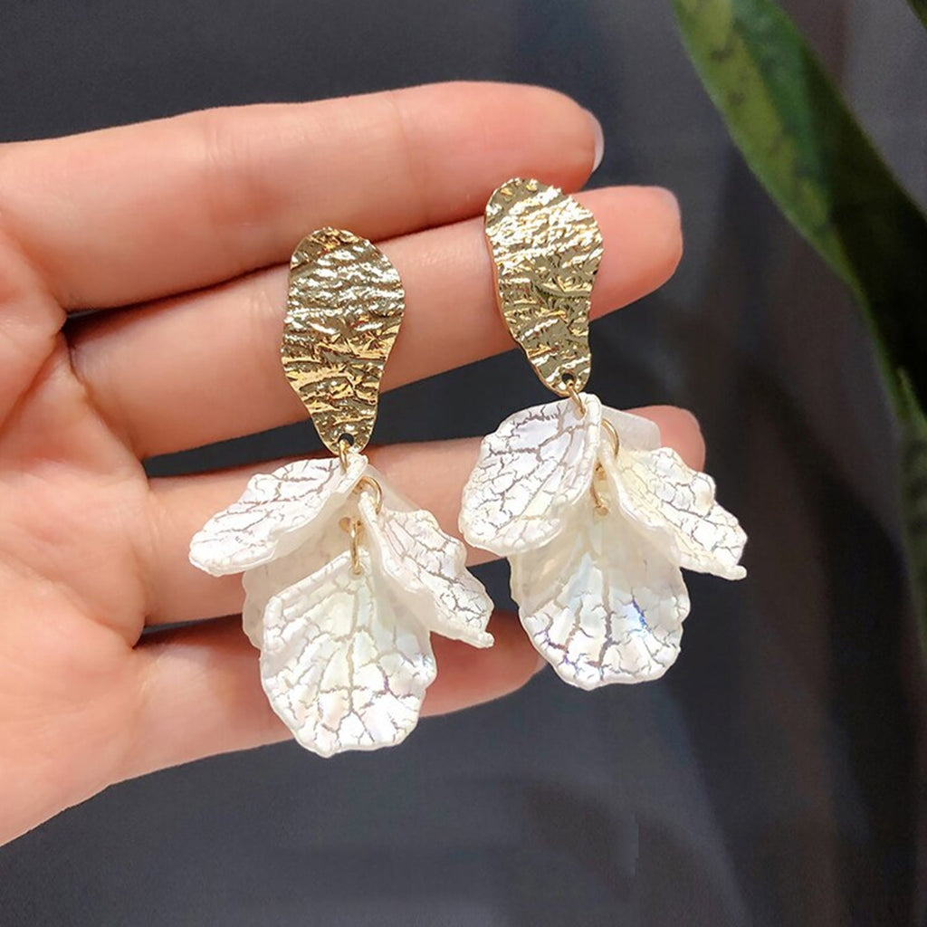 Acryl bemalte Blüten Clip-on Ohrringe | Shop Nory